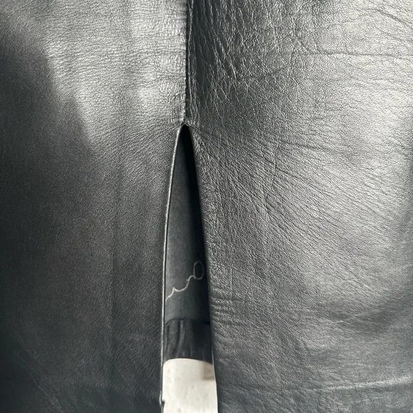 Chic Black genuine Leather Pencil Skirt size M/L Great condition - Picture 4 of 9